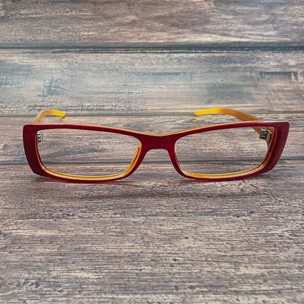 Ray-Ban RB 4058 681 Burgundy Amber Rectangular Eyeglass Frames Made in Italy